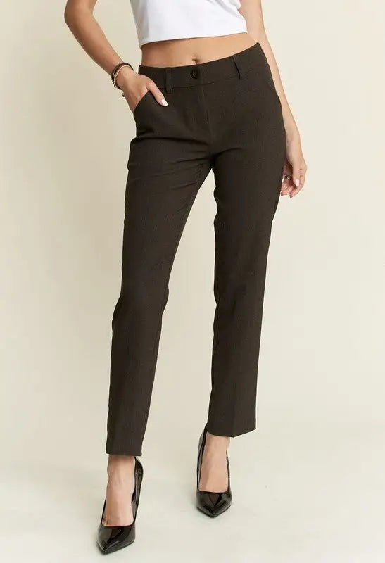 Charcoal Zipper Skinny Pants - Pants