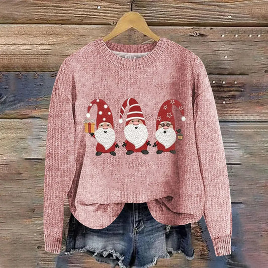 Christmas Gnome Pullover Sweater Pink / M Sweaters