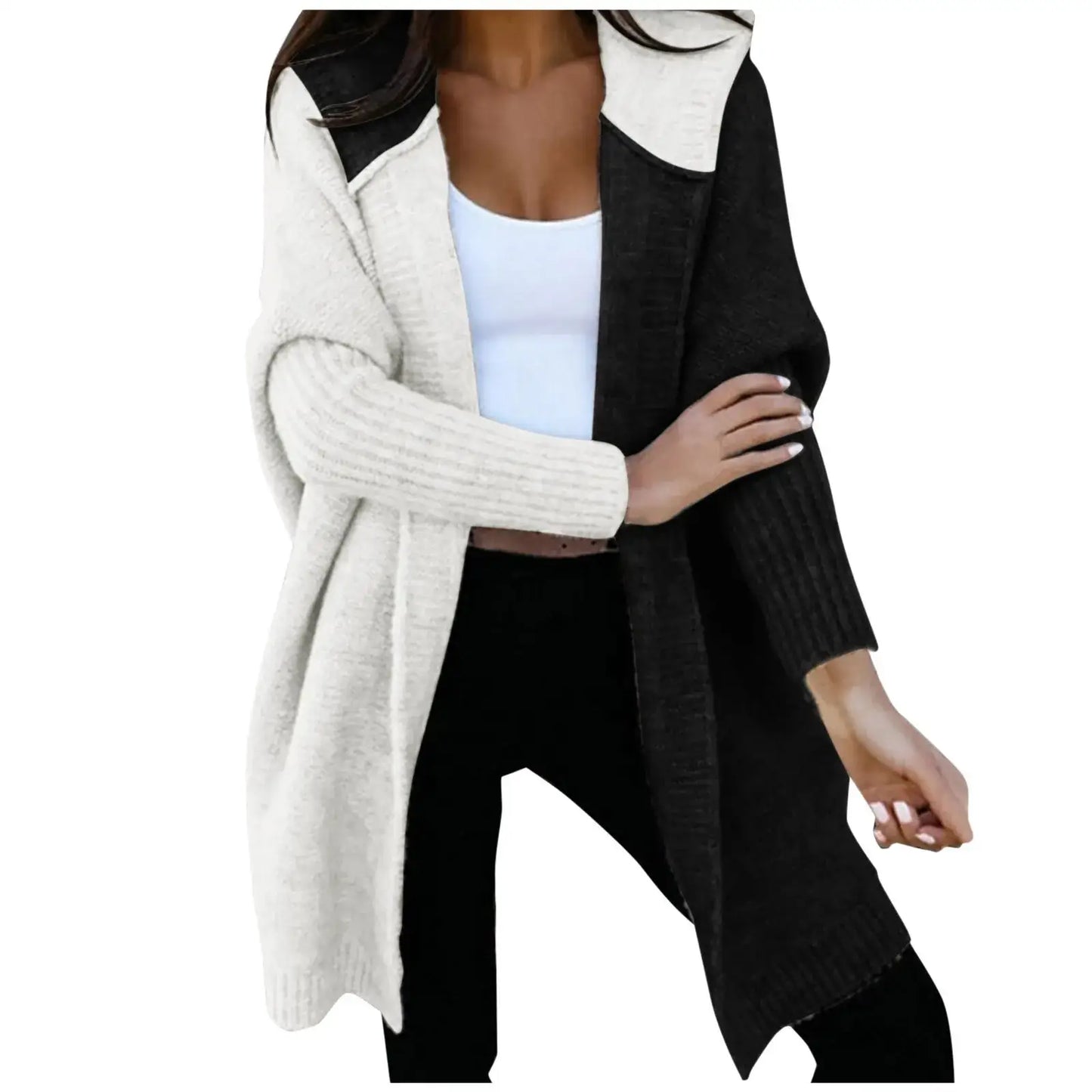 Color Block Hoodie Cardigan Cardigans