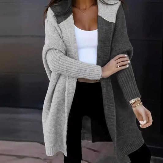 Color Block Hoodie Cardigan Light Gray / S Cardigans