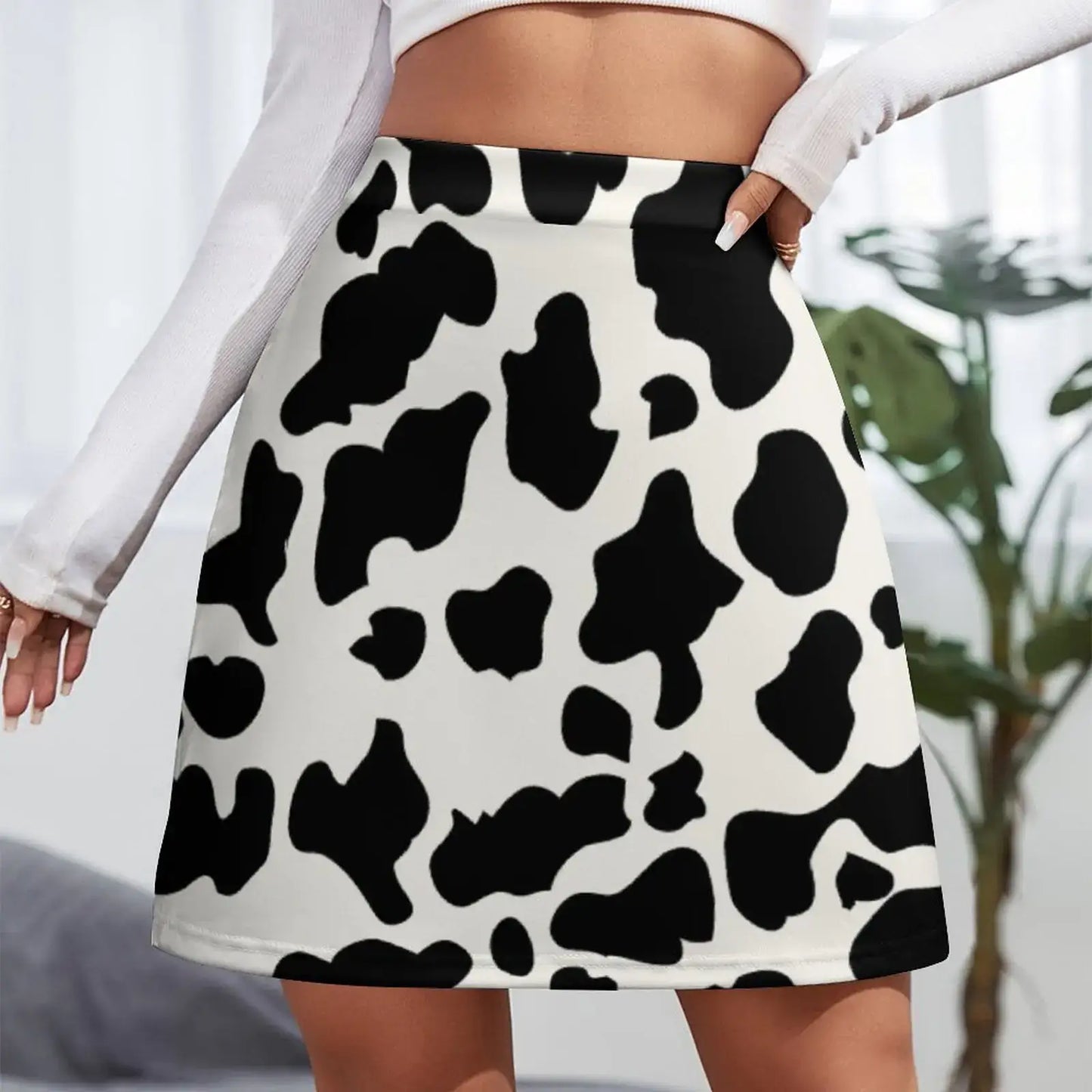 Cow Print Mini Skirt