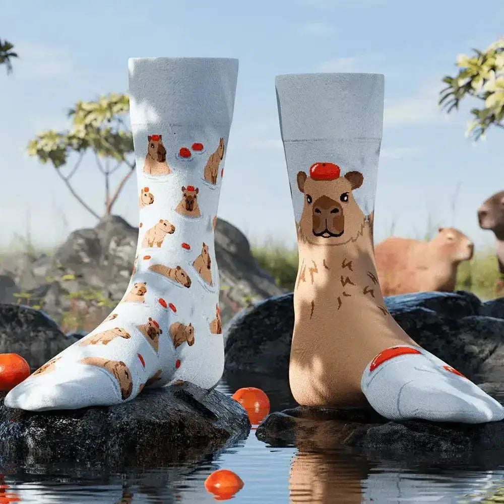 Cute Capybara Cotton Crew Socks