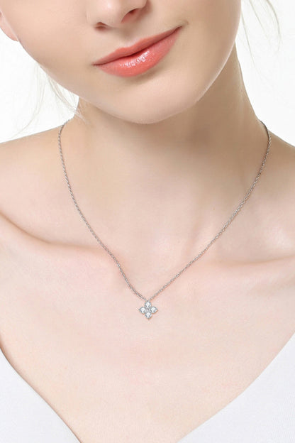 Moissanite Four Leaf Clover Pendant Necklace - Eclectage