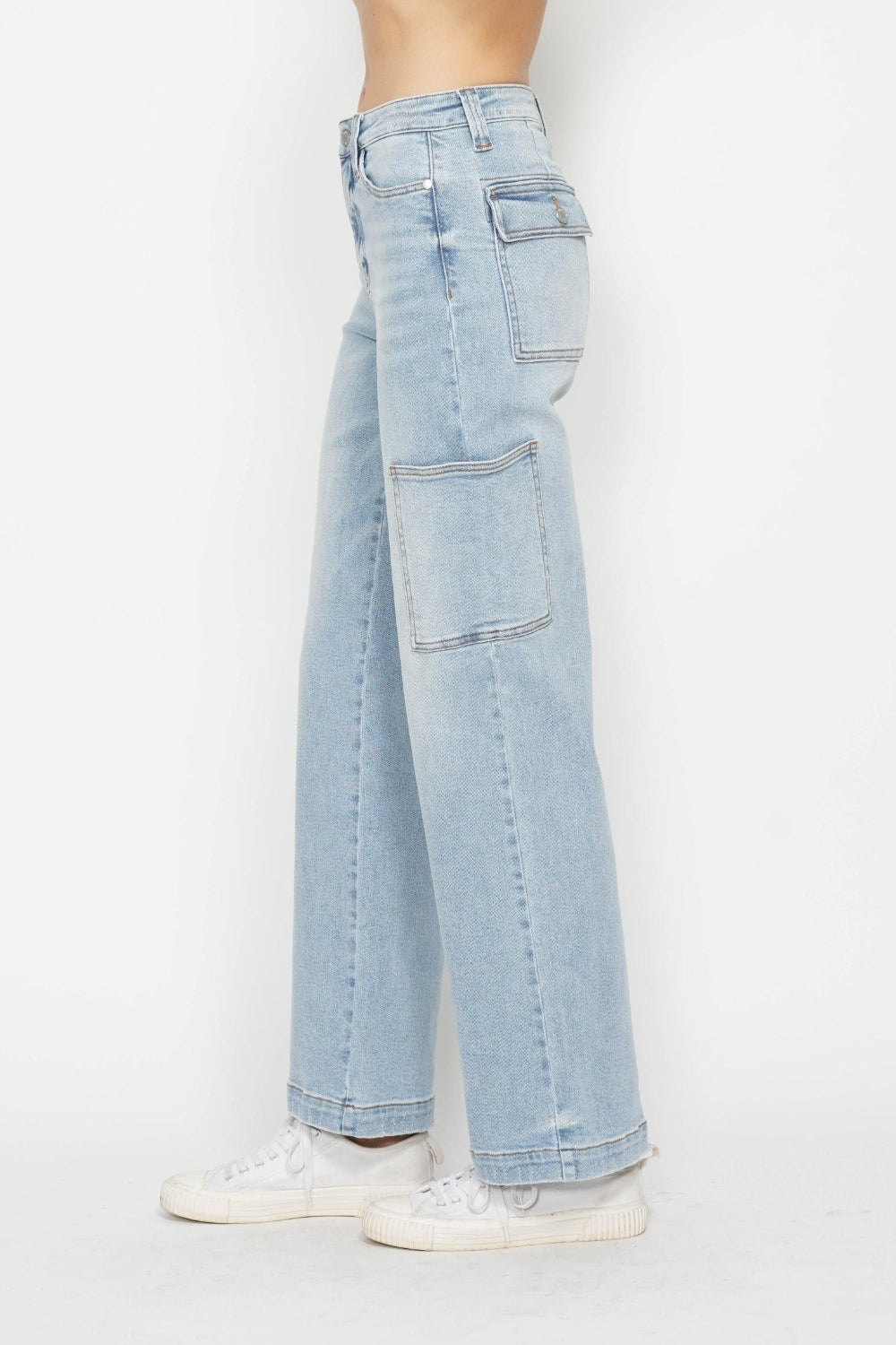 High Waist Straight Cargo Jeans - Eclectage