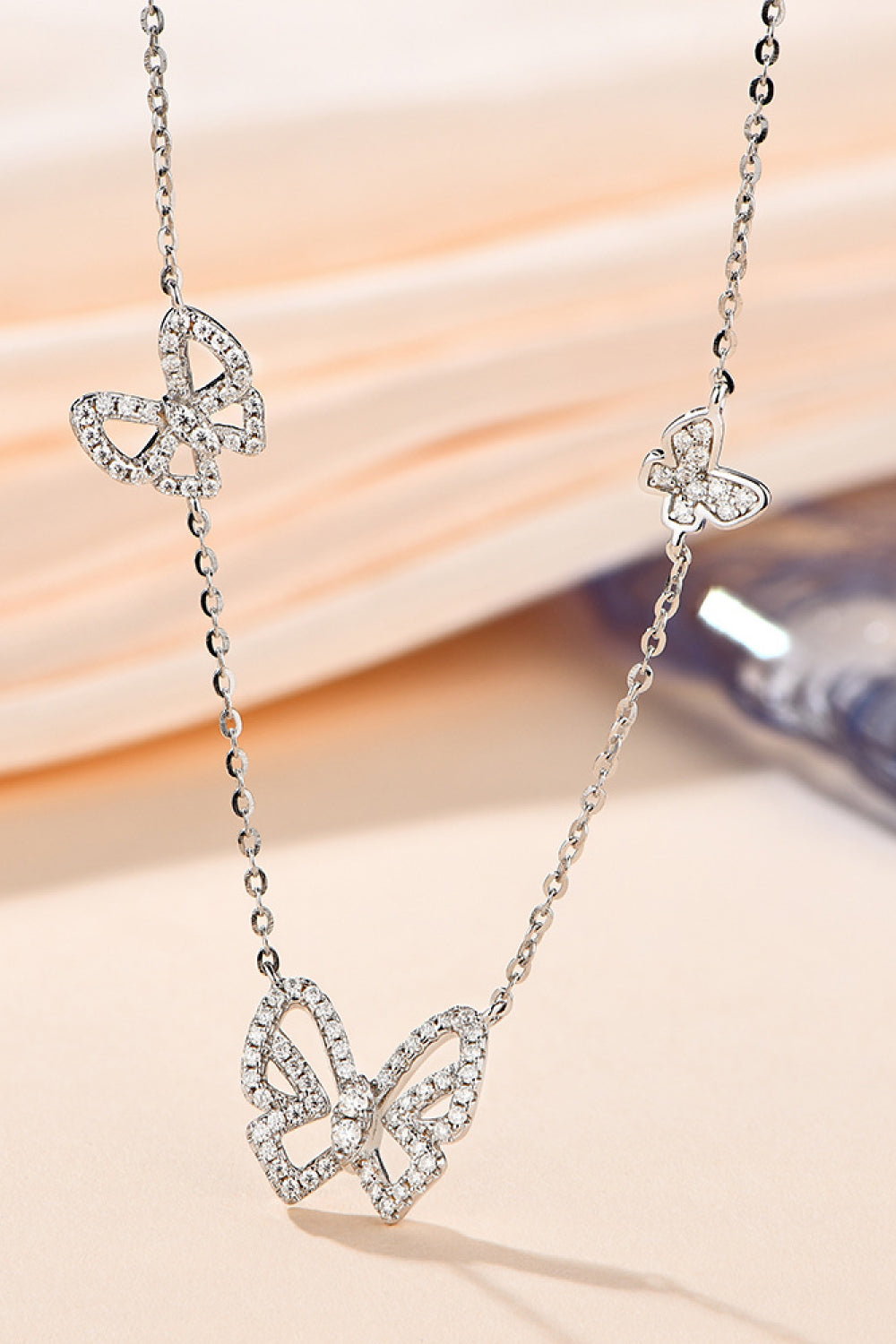 Moissanite Butterfly Necklace - Eclectage