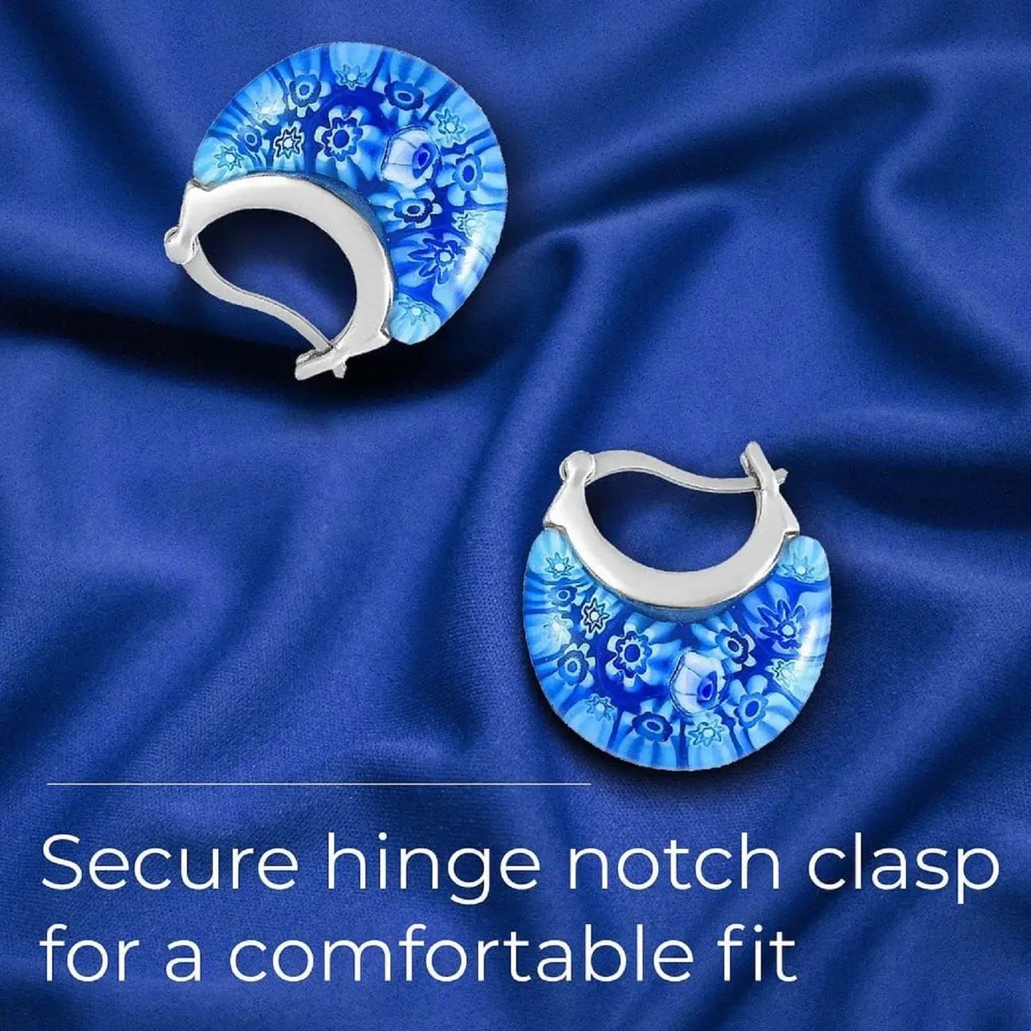 Daisy Flower Glass Hoop Earrings Earrings