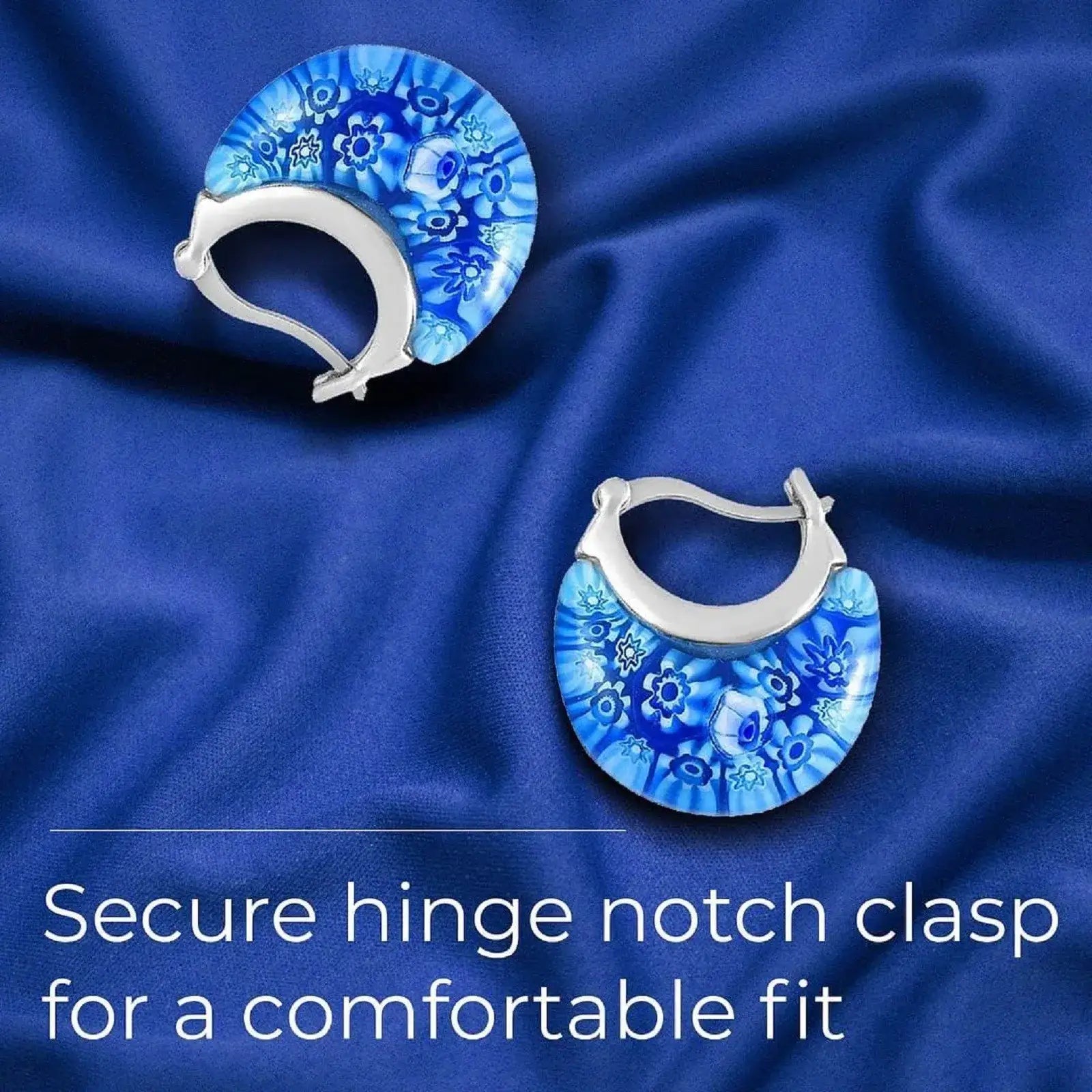 Daisy Flower Glass Hoop Earrings Earrings