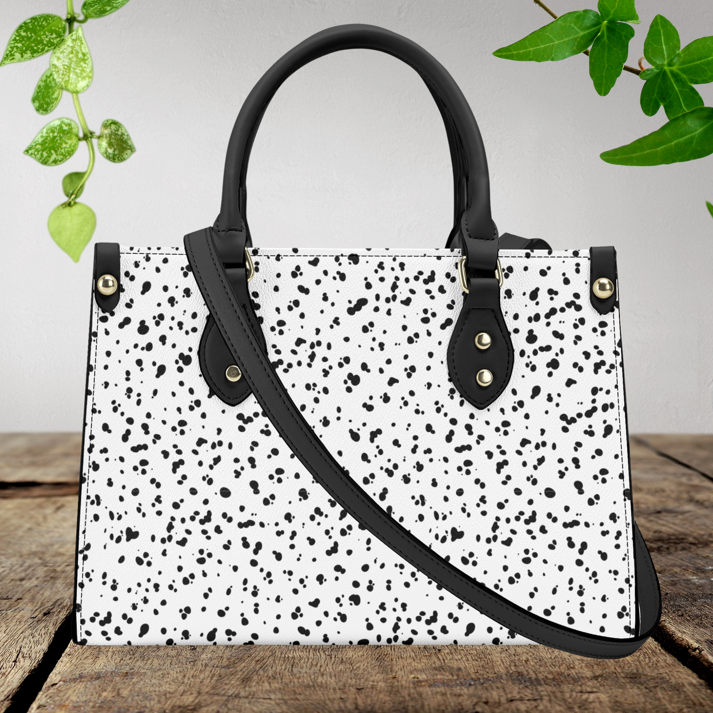 Dalmatian Print Faux Leather Handbag