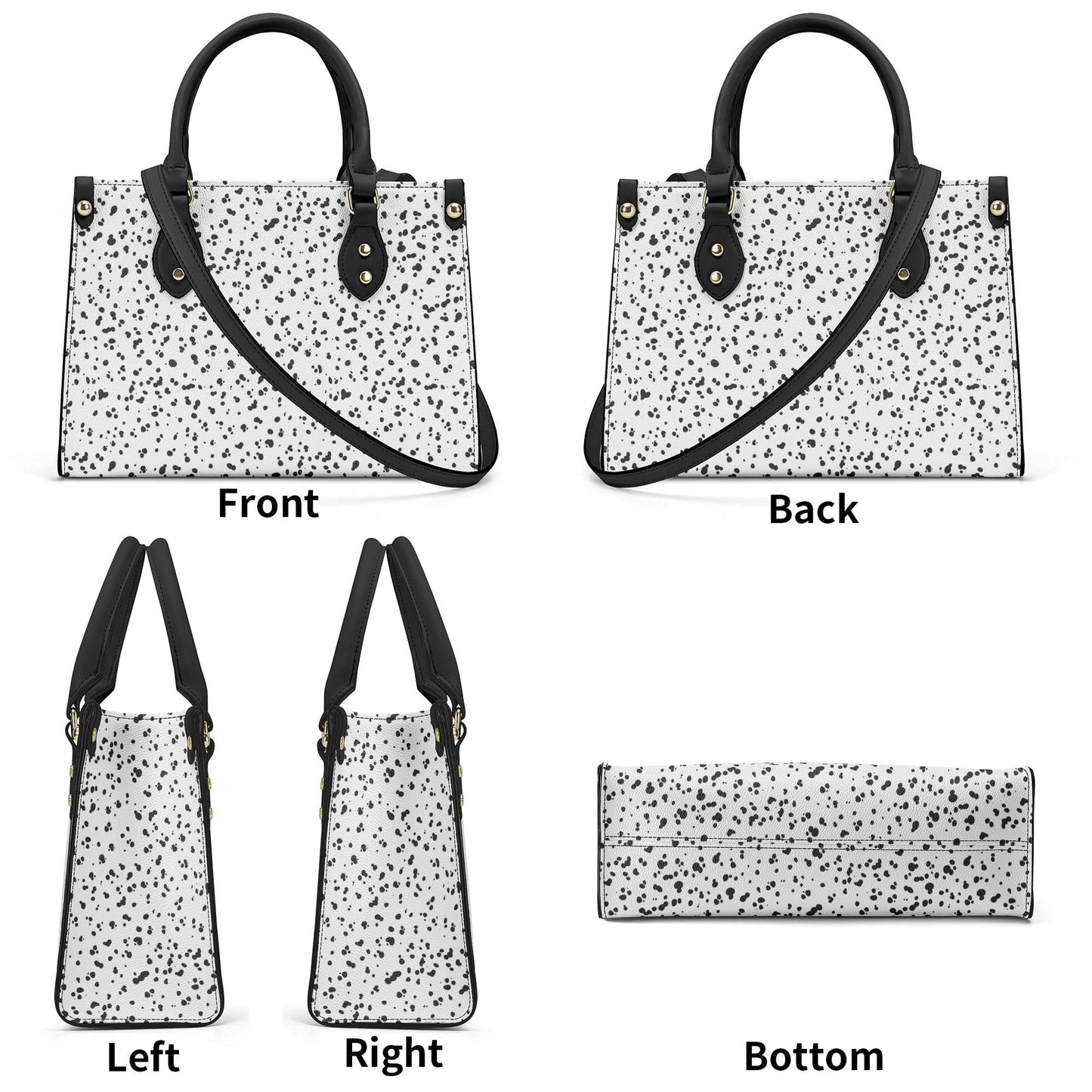 Dalmatian Print Faux Leather Handbag