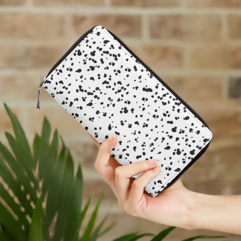 Dalmatians Faux Leather Zipper Wallet