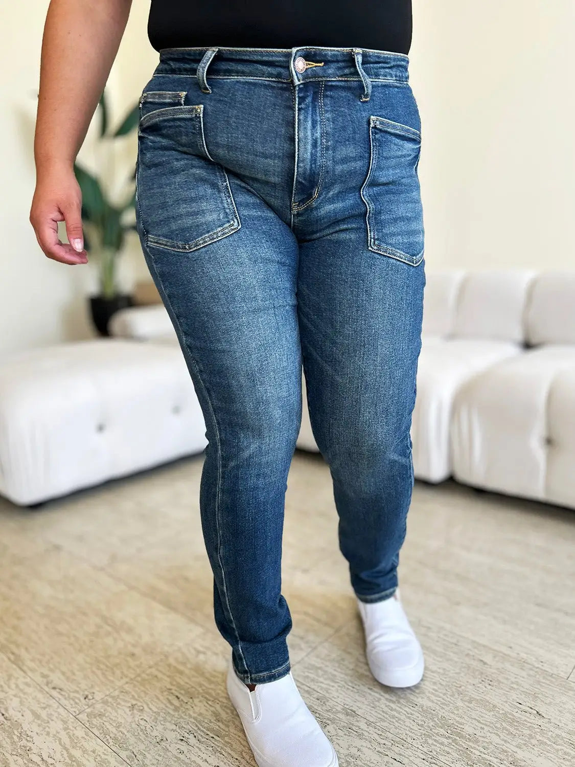 Dark Blue High Waist Skinny Jeans - Skinny Jeans