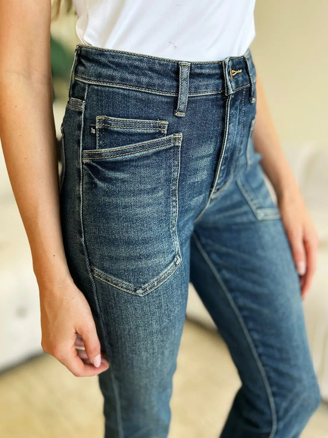Dark Blue High Waist Skinny Jeans - Skinny Jeans