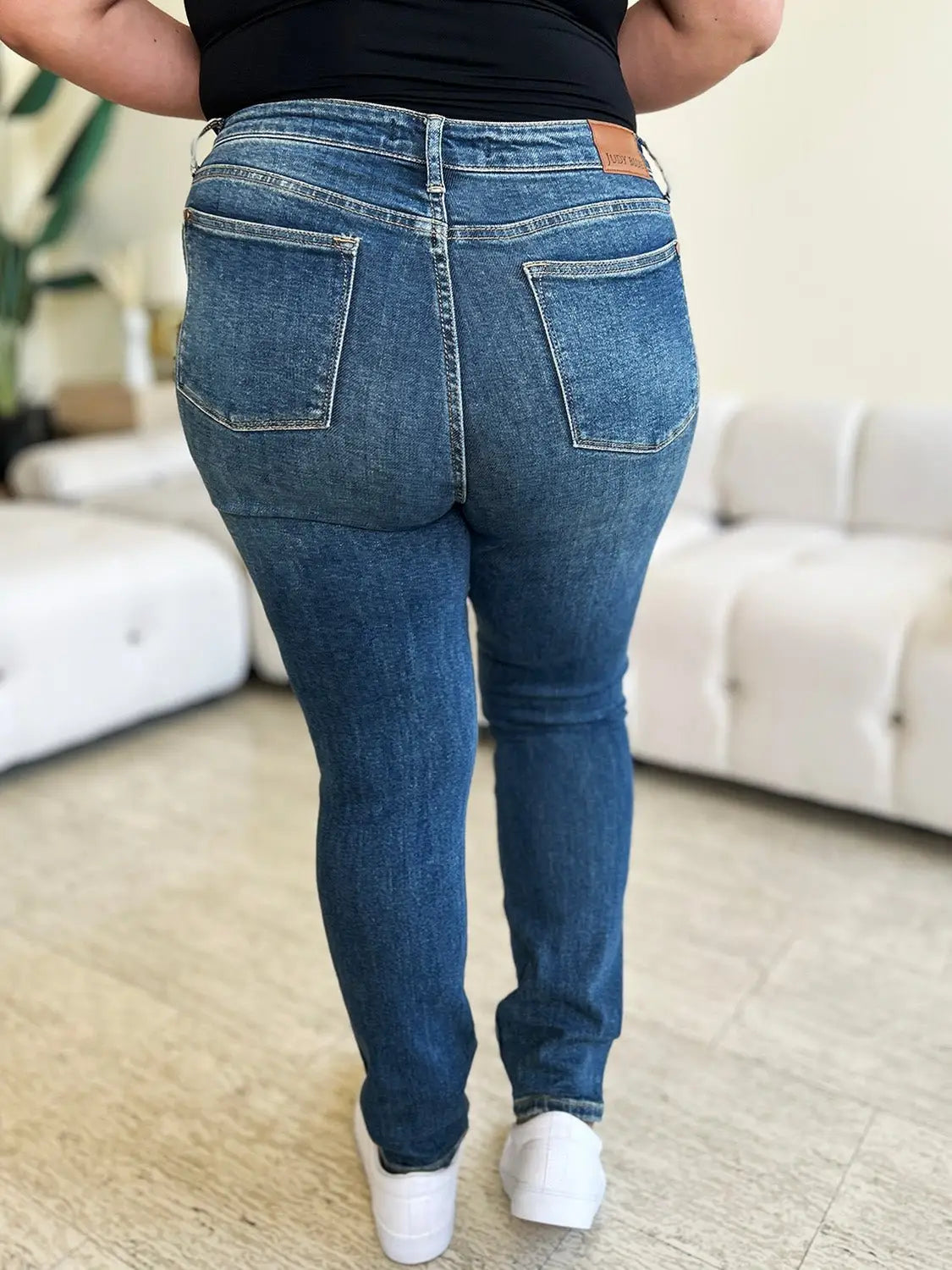 Dark Blue High Waist Skinny Jeans - Skinny Jeans