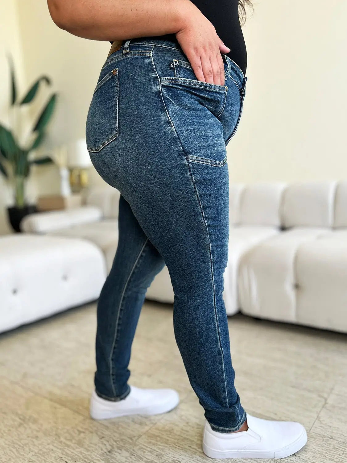 Dark Blue High Waist Skinny Jeans - Skinny Jeans