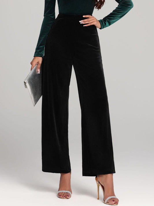 Black High Waist Wide Leg Pants - Eclectage