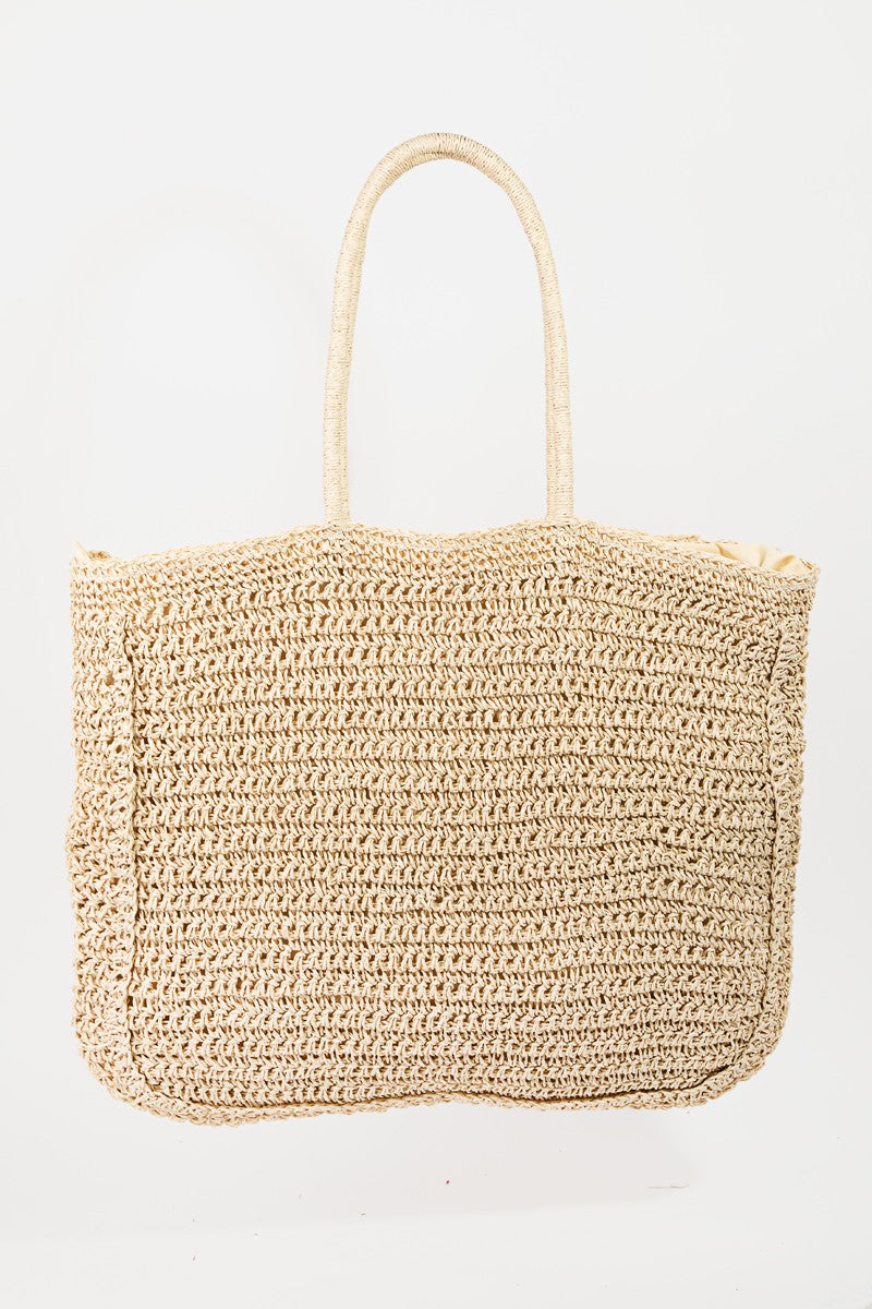 Flower Braided Tote Bag - Eclectage