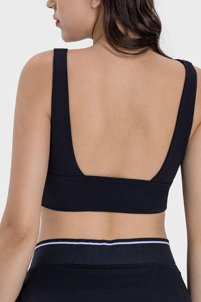 Backless Wide Strap Active Sports Bra - Eclectage