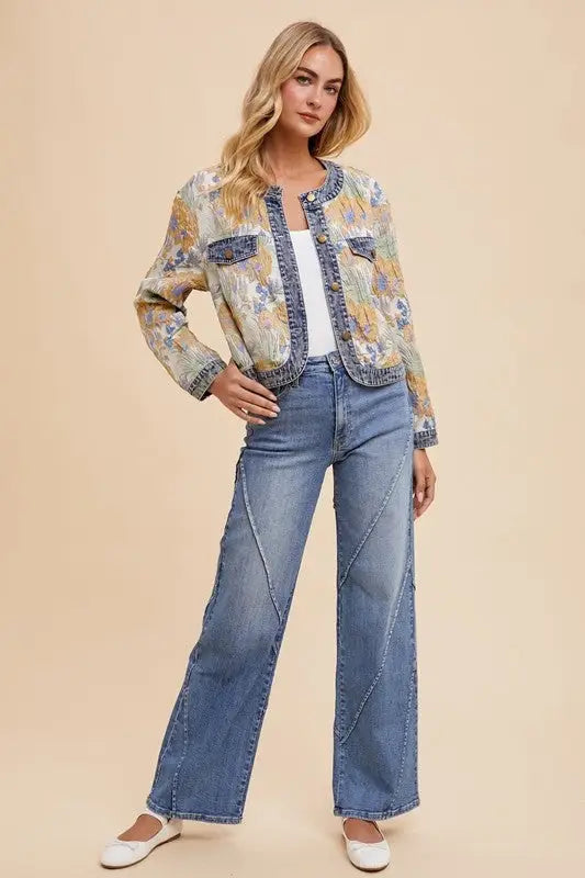 Decorative Seams Wide Leg Jeans - Eclectage
