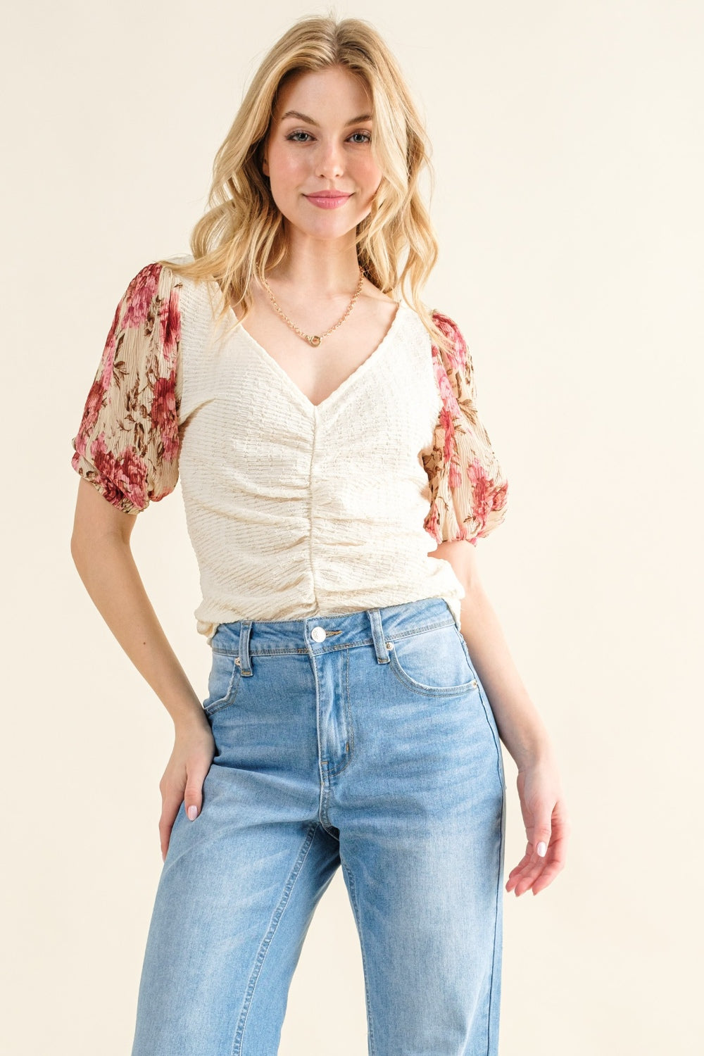 Floral Print Knit Top - Eclectage