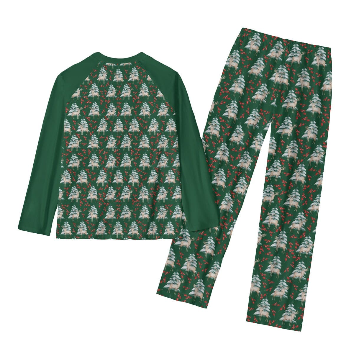 Deer Print Winter Theme Long Pajamas