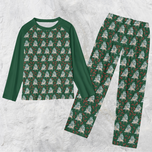 Deer Print Winter Theme Long Pajamas