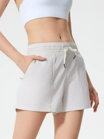 Drawstring Active Shorts with Pockets - Active Shorts