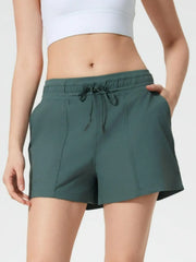 Drawstring Active Shorts with Pockets - Active Shorts