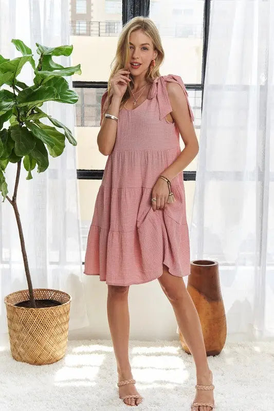 ADORA V-Neck Tie Shoulder Dress - Eclectage