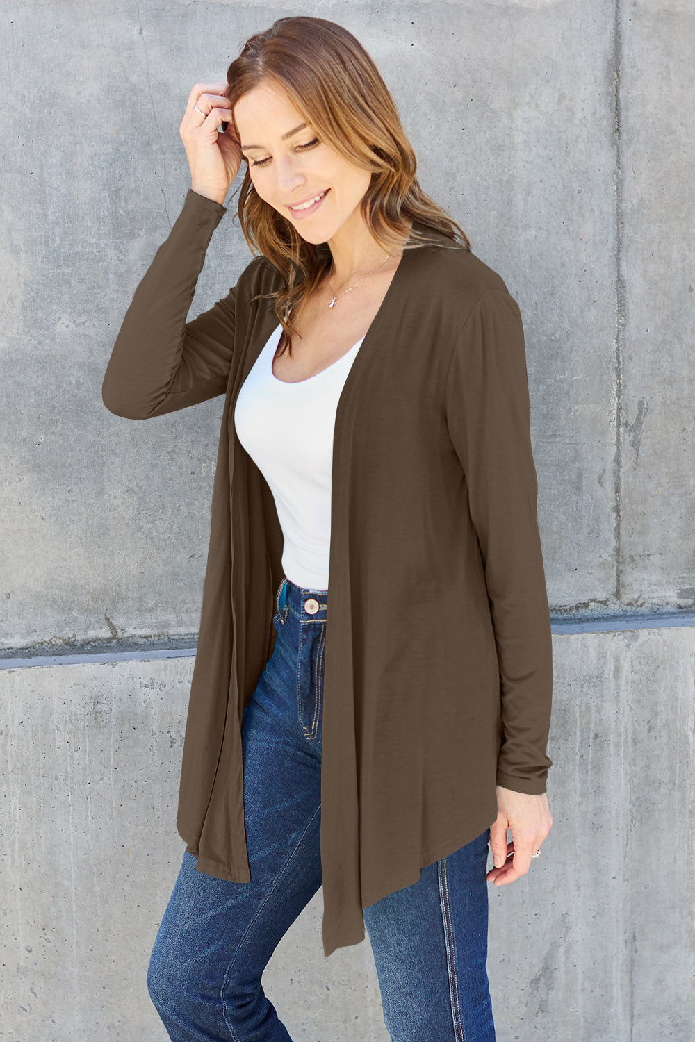 Open Front Long Sleeve Cardigan - Eclectage