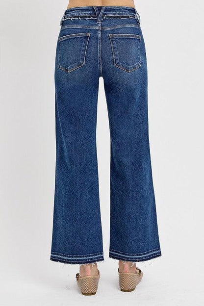 Dark Blue Tummy Control Bootcut Jeans - Eclectage