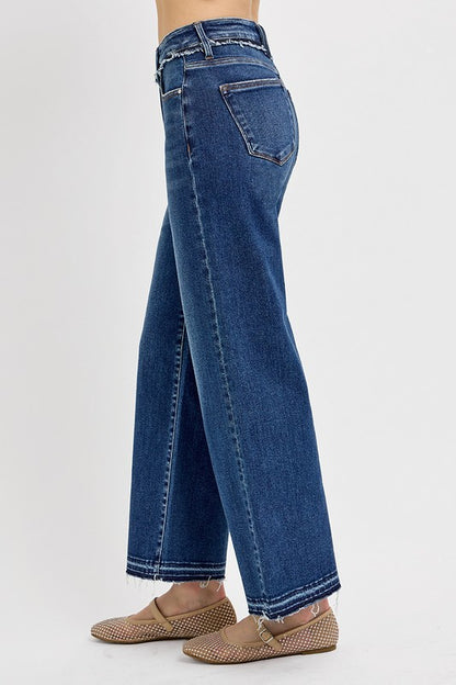 Dark Blue Tummy Control Bootcut Jeans - Eclectage