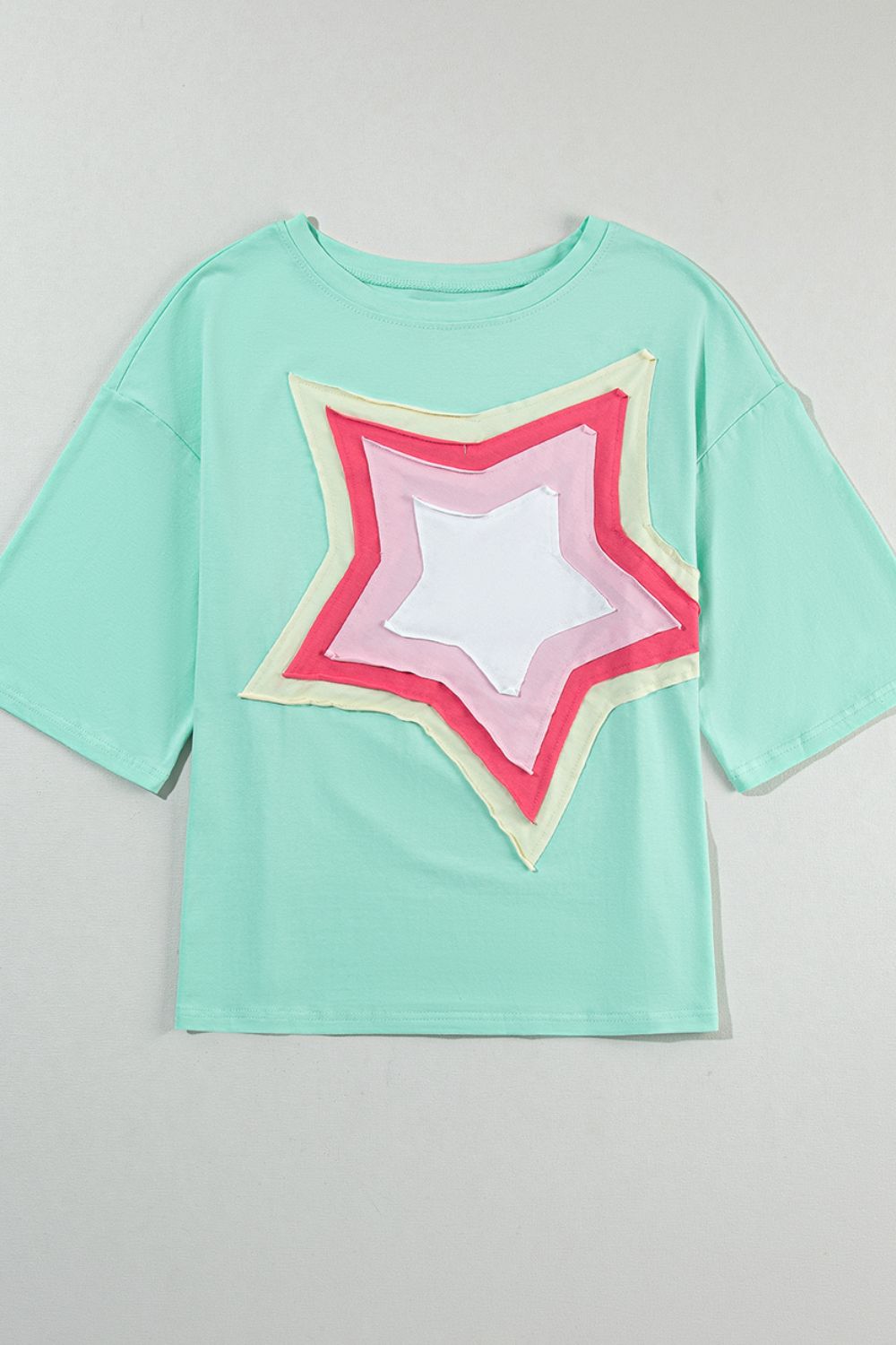 Block Star Patched Oversized T-Shirt - Eclectage