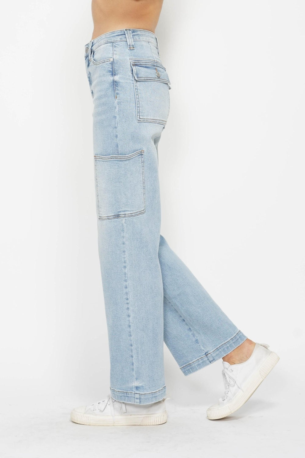 High Waist Straight Cargo Jeans - Eclectage