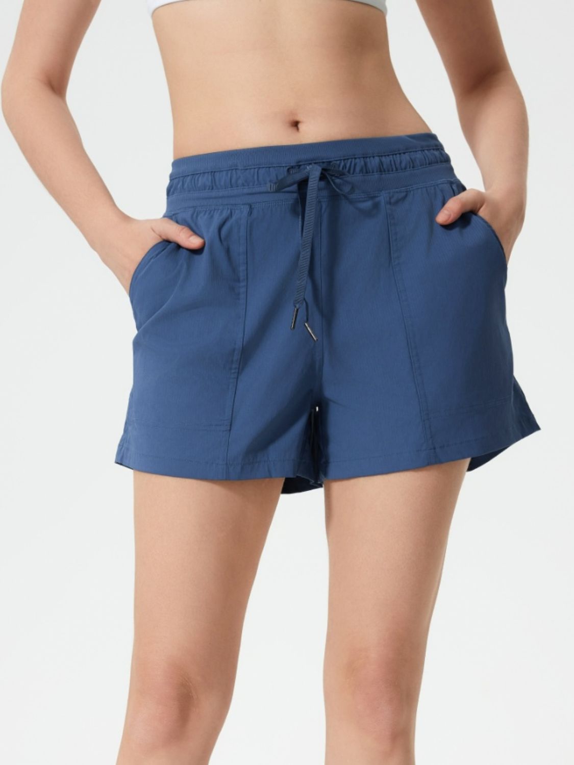 Drawstring Active Shorts with Pockets - Eclectage