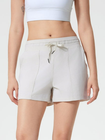 Drawstring Active Shorts with Pockets - Eclectage