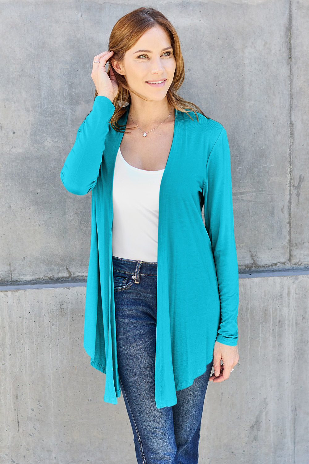 Open Front Long Sleeve Cardigan - Eclectage