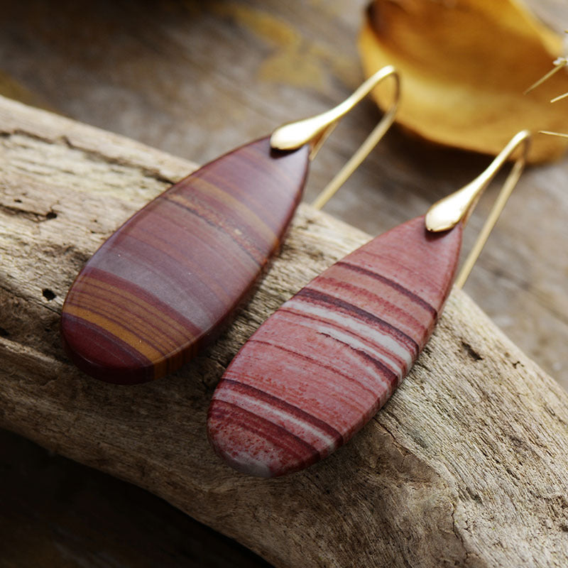 Natural Stone Waterdrop Shape Earrings - Eclectage