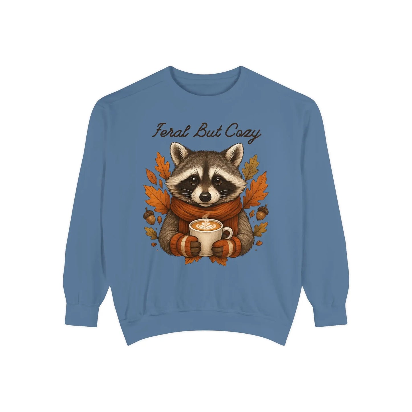 Feral But Cozy Raccoon Sweatshirt for Fall Blue Jean / S Sweatshirts