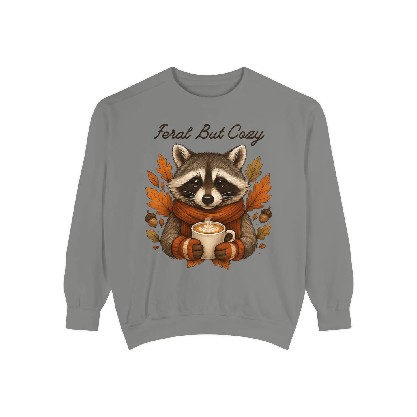 Feral But Cozy Raccoon Sweatshirt for Fall Grey / S Sweatshirts