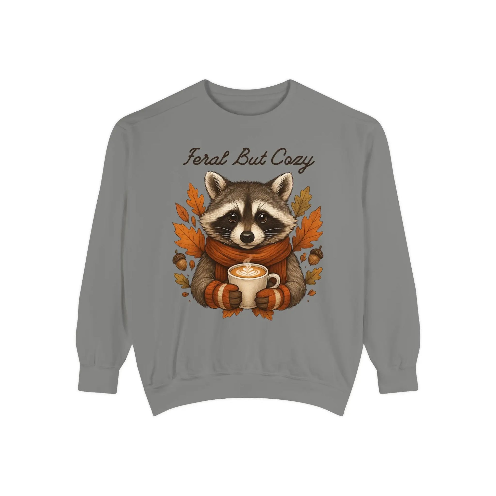 Feral But Cozy Raccoon Sweatshirt for Fall Grey / S Sweatshirts