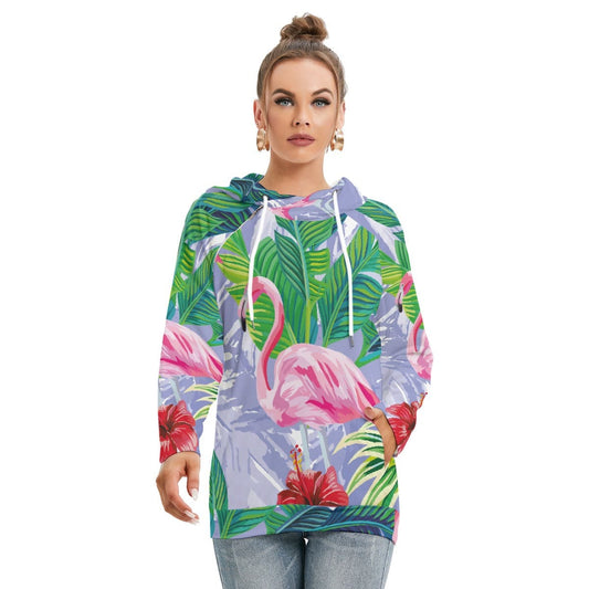 Flamingo Hoodie Sweatshirt With Double Hood - XS to 5X