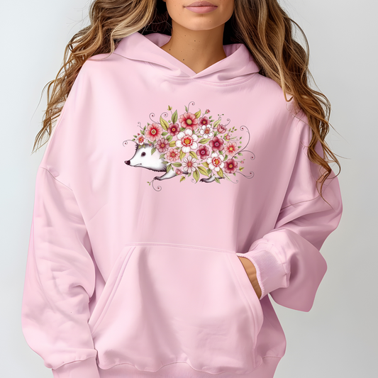 Floral Hedgehog Hoodie Sweatshirt