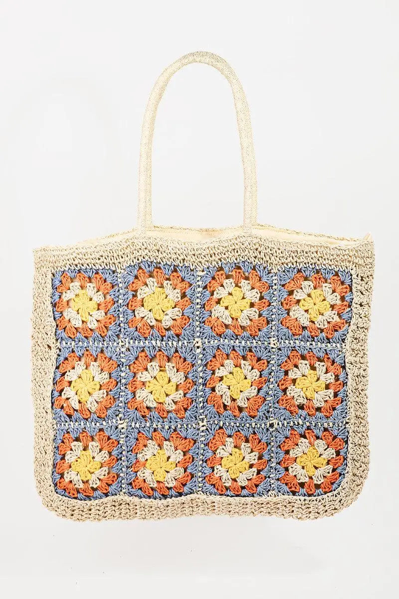 Flower Braided Tote Bag - Tote Bags