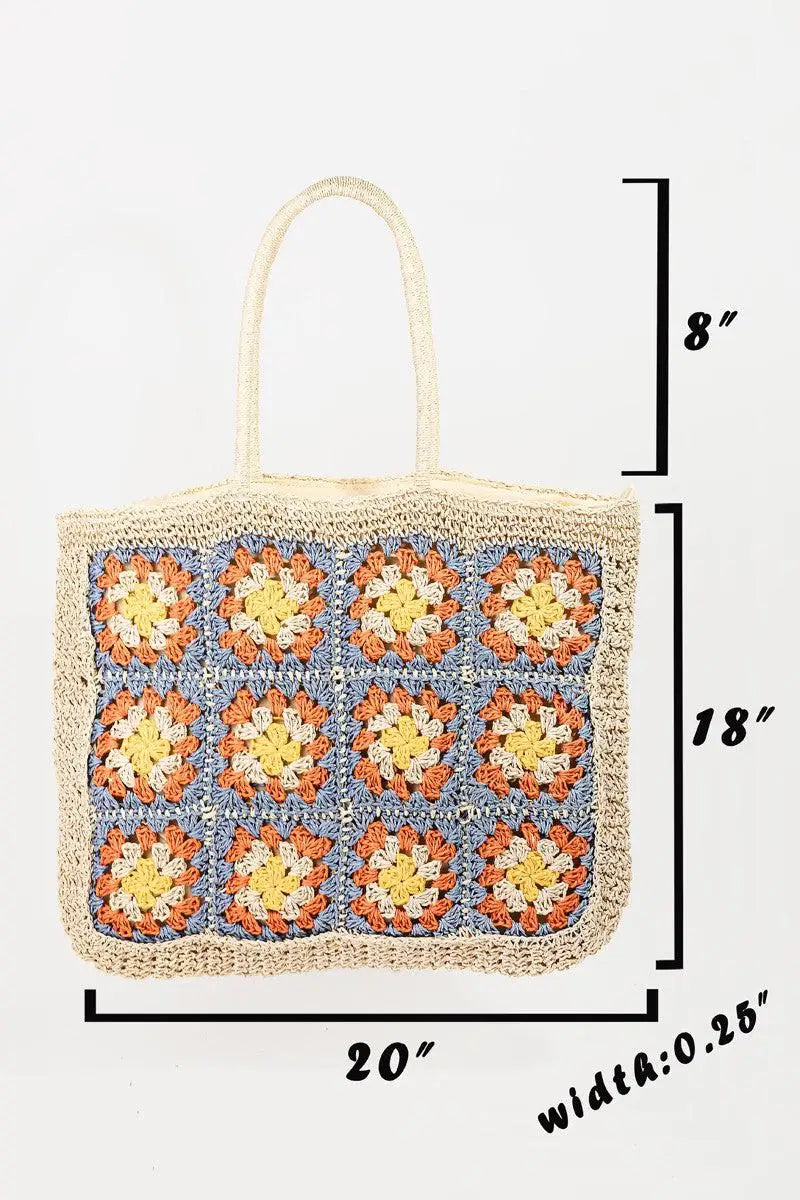 Flower Braided Tote Bag - Tote Bags