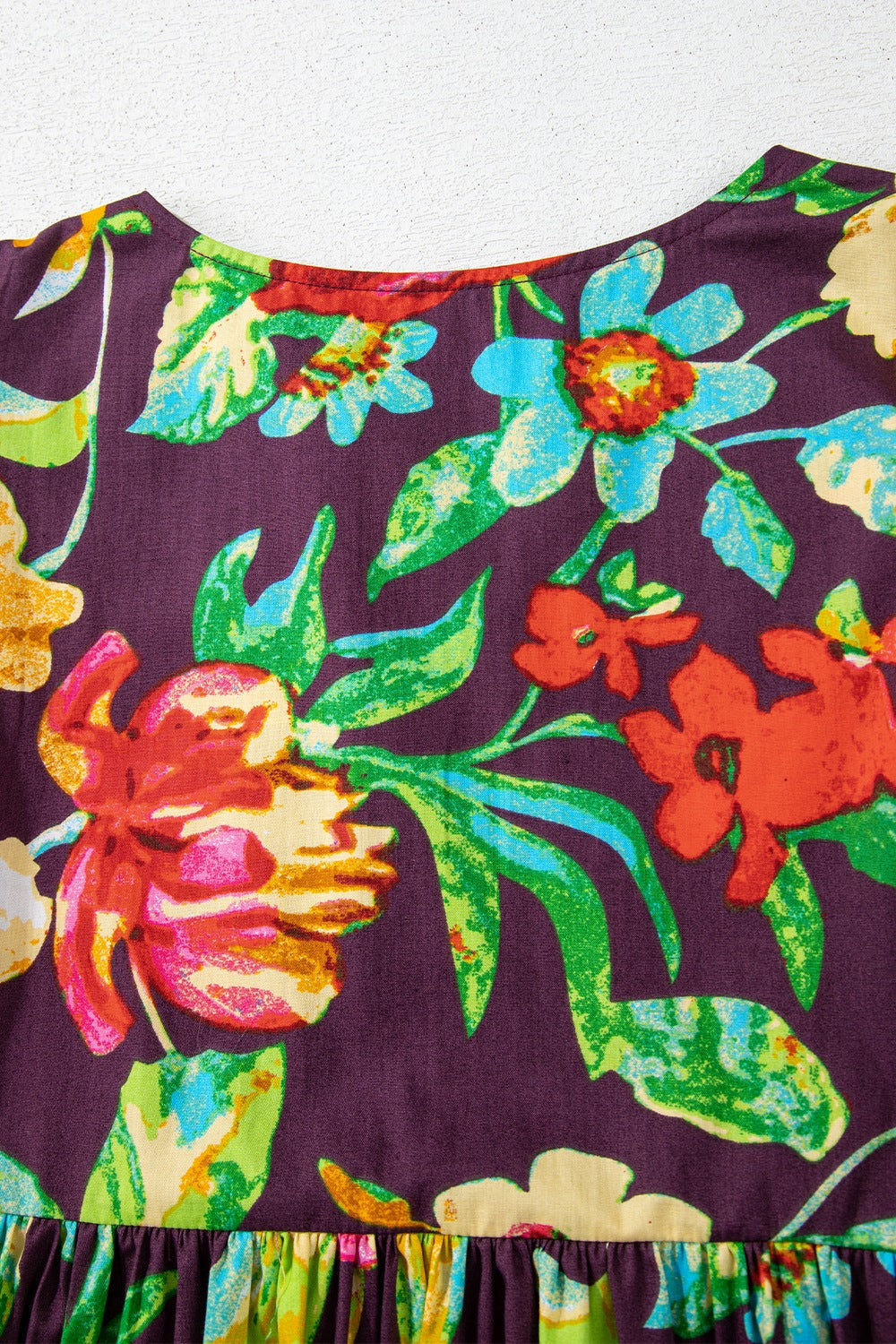 Flower Embroidered Trim Half Sleeve Blouse - Eclectage