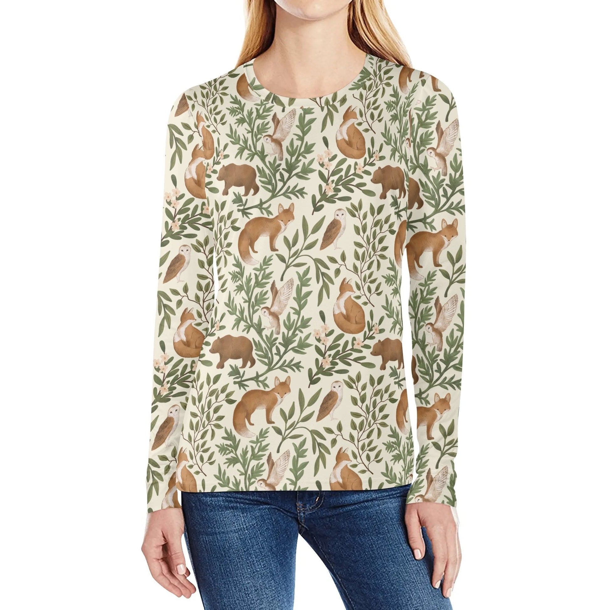 Forest Animals Women’s Long Sleeve T Shirt - XS to 2X