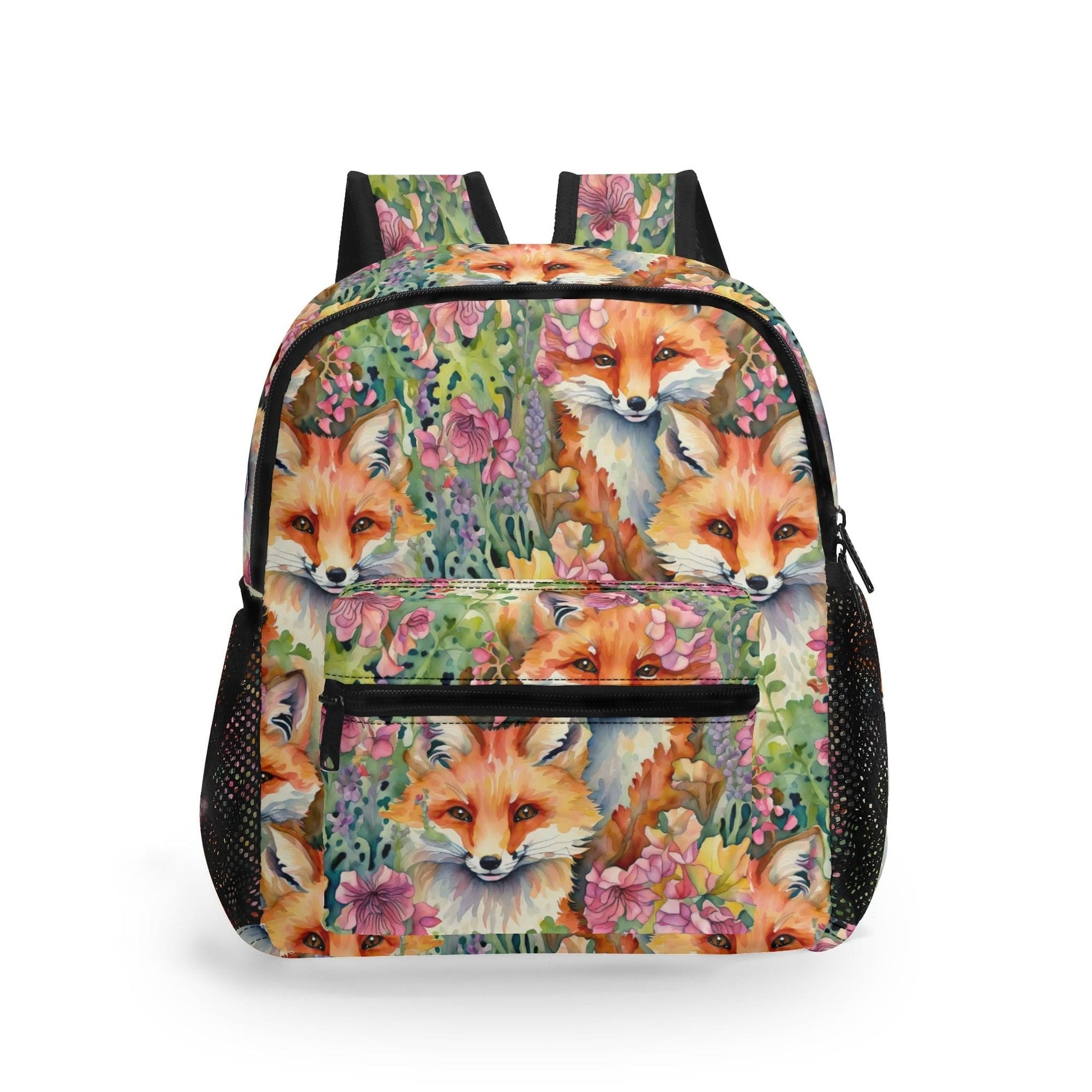 Fall Squirrels 11Backpack Naturecore Daypack Twill Polyester Back Pack Purse Shoulder Bag with Mesh Pockets and Front