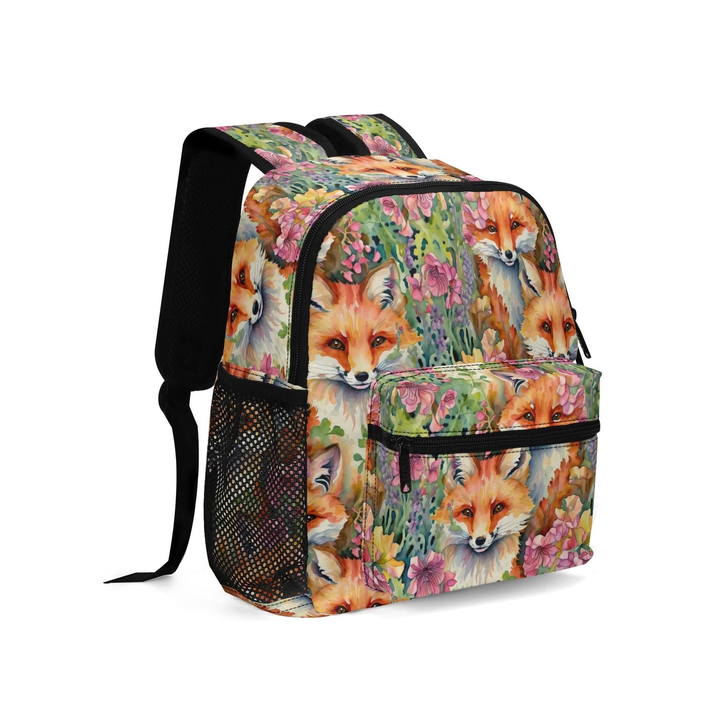 Fall Squirrels 11Backpack Naturecore Daypack Twill Polyester Back Pack Purse Shoulder Bag with Mesh Pockets and Front