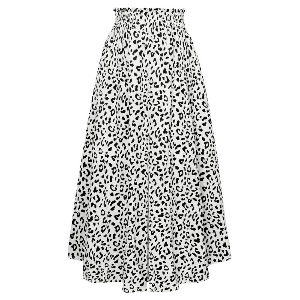 Front Slit Leopard Print Skirt