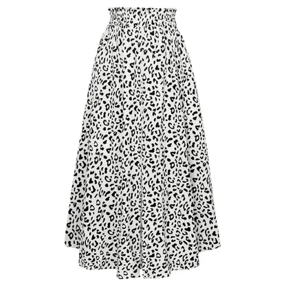 Front Slit Leopard Print Skirt